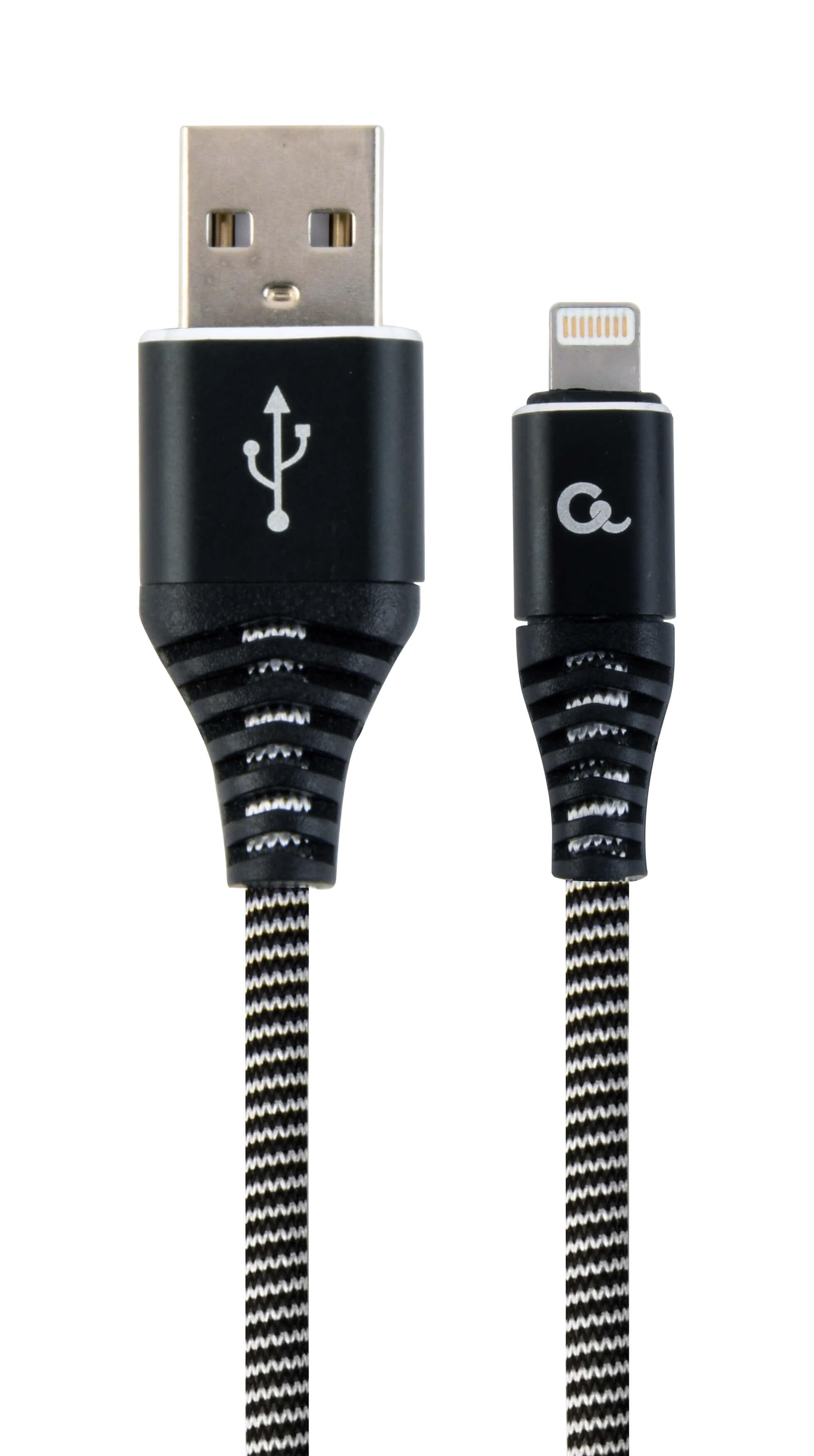 Cableexpert Ladekabel 8 pin 2 Meter Black/White
