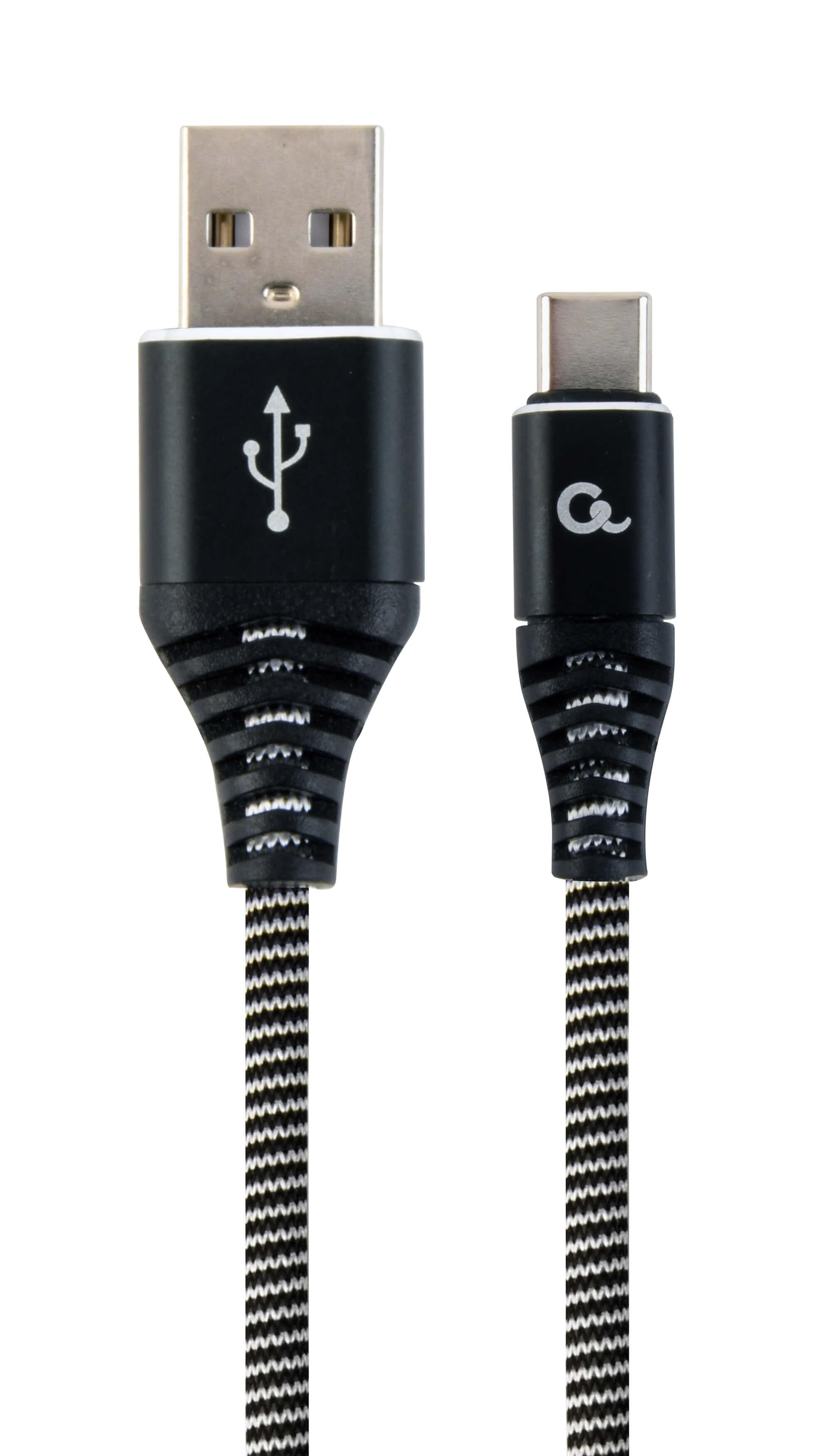 Cableexpert Ladekabel USB-C 1 Meter Black/White