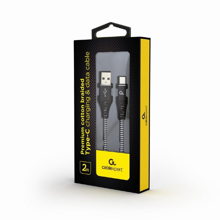 Produktbild Cableexpert Ladekabel USB -C 2 Meter Black/White 2 von 2