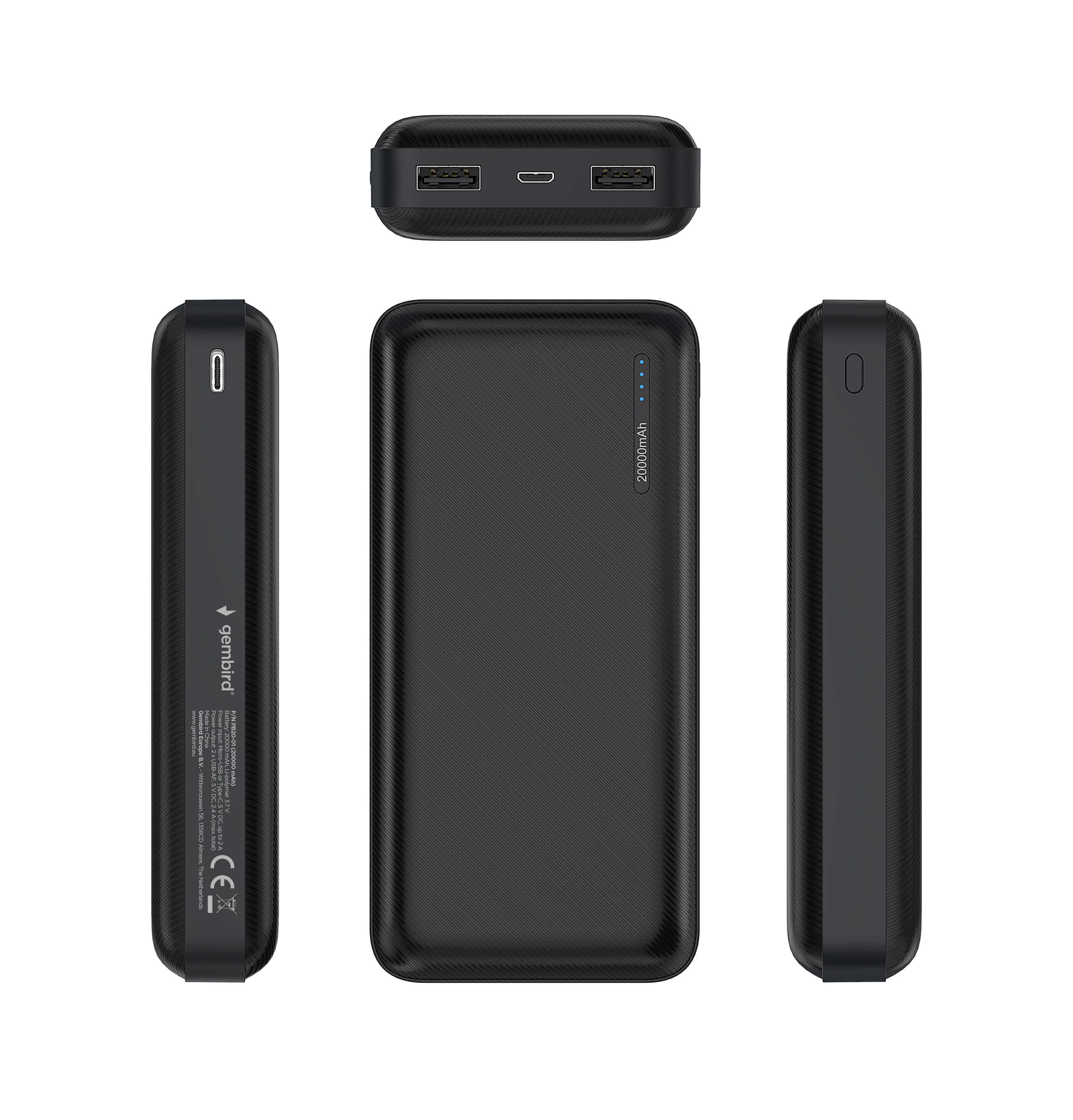Produktbild Powerbank 20000 mAh Schwarz 3 von 4