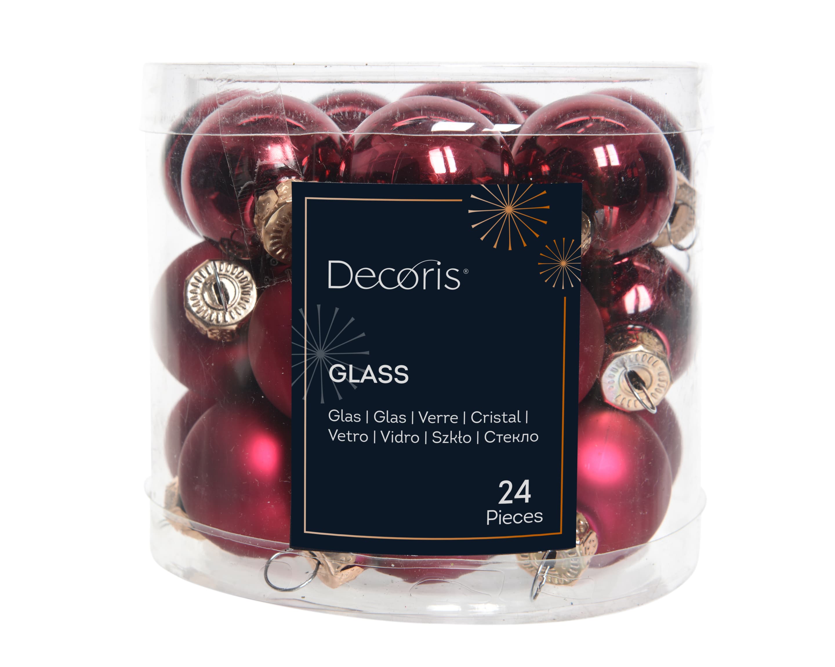 Decoris Weihnachtsdekoration Glaskugeln Ø2,5cm