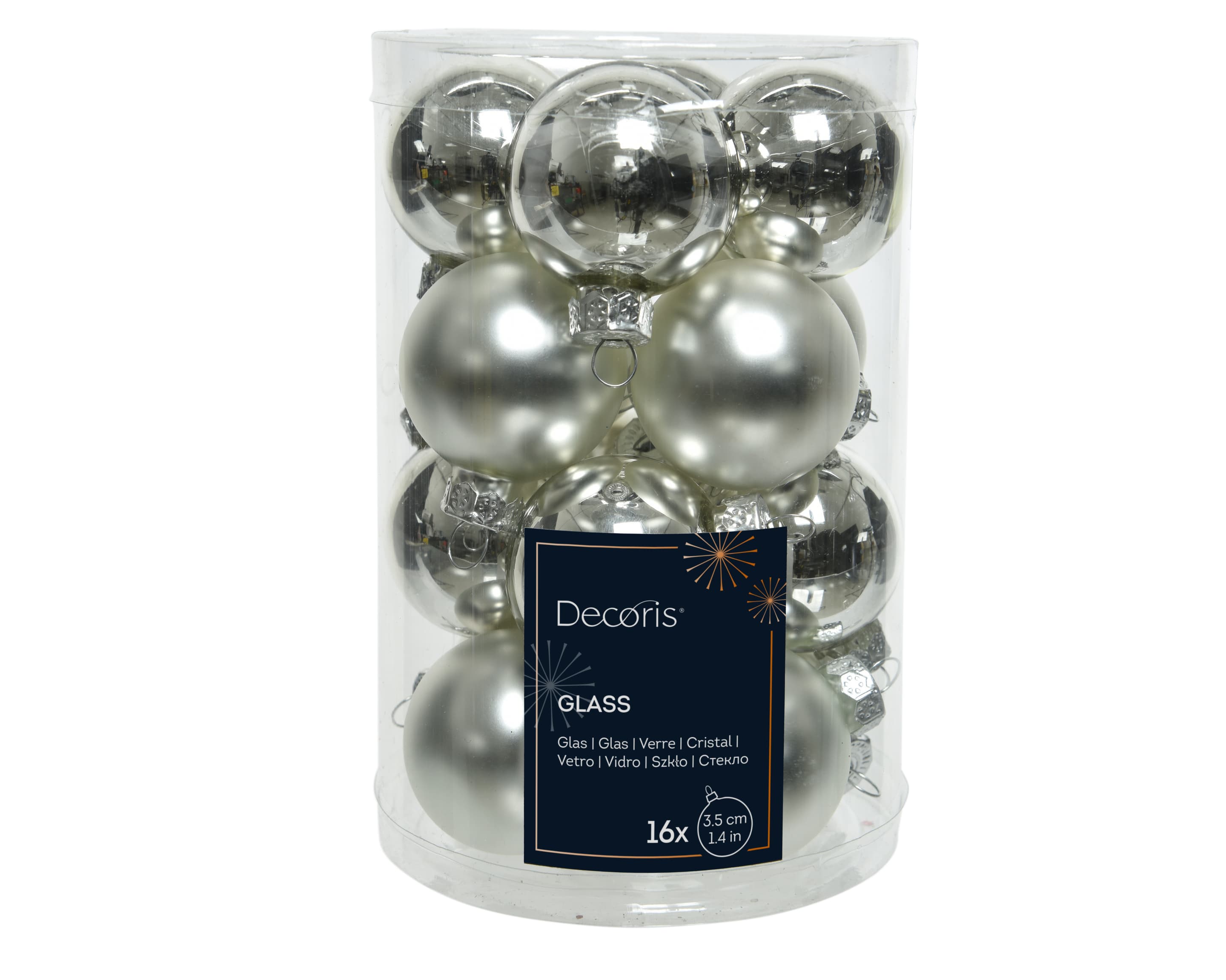 Decoris Weihnachtsdekoration Glaskugeln Ø3,5cm