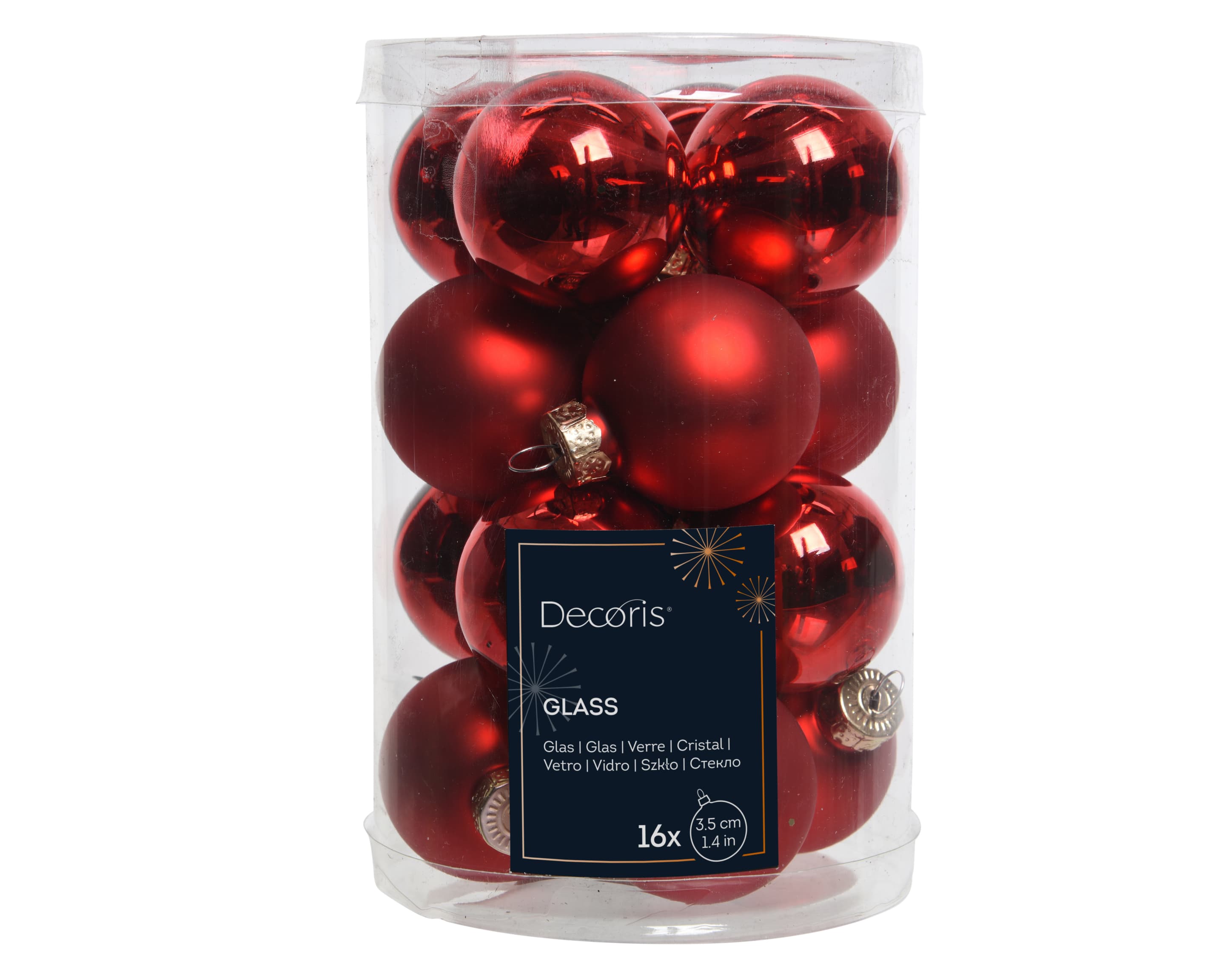 Decoris Weihnachtsdekoration Glaskugeln Ø3,5cm
