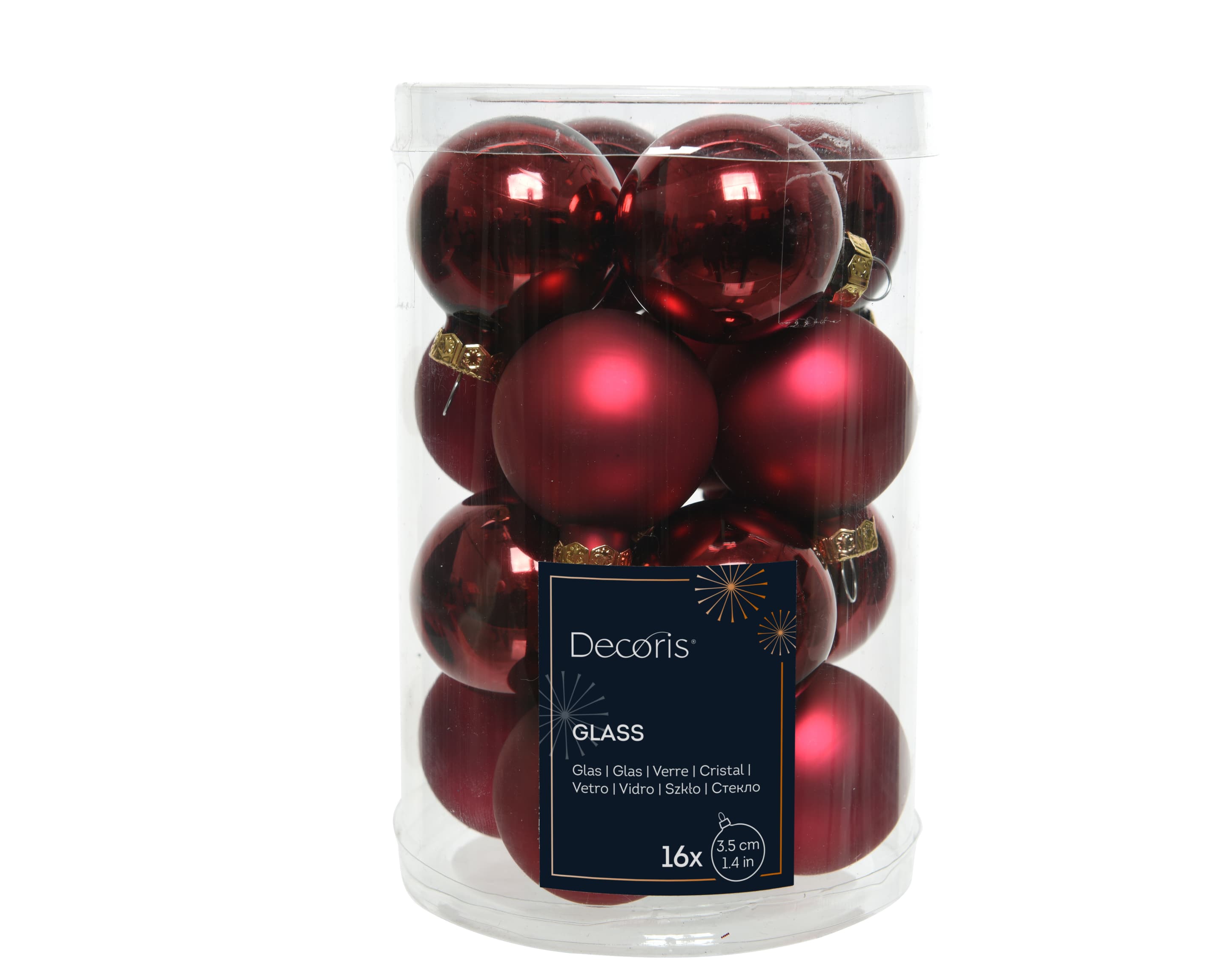 Decoris Weihnachtsdekoration Glaskugeln Ø3,5cm