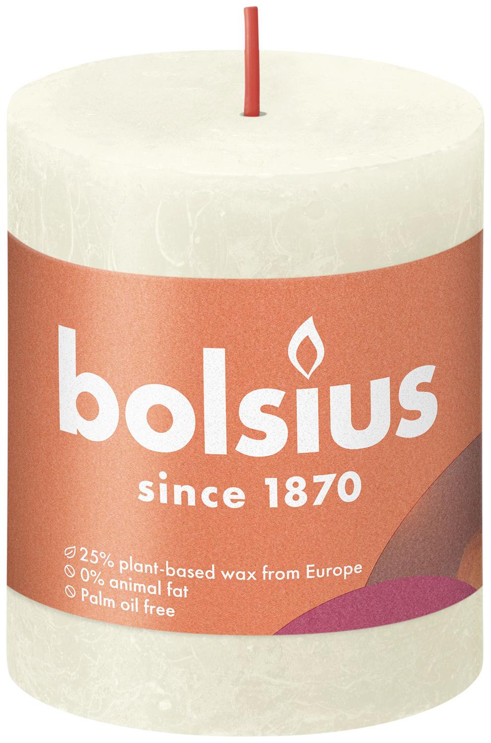 bolsius Rustikkerze Shine Naturwax 8/6,8cm