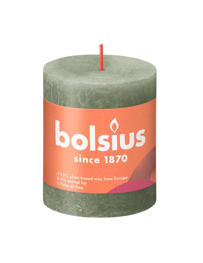 bolsius Rustikkerze Shine Naturwax 8/6,8cm