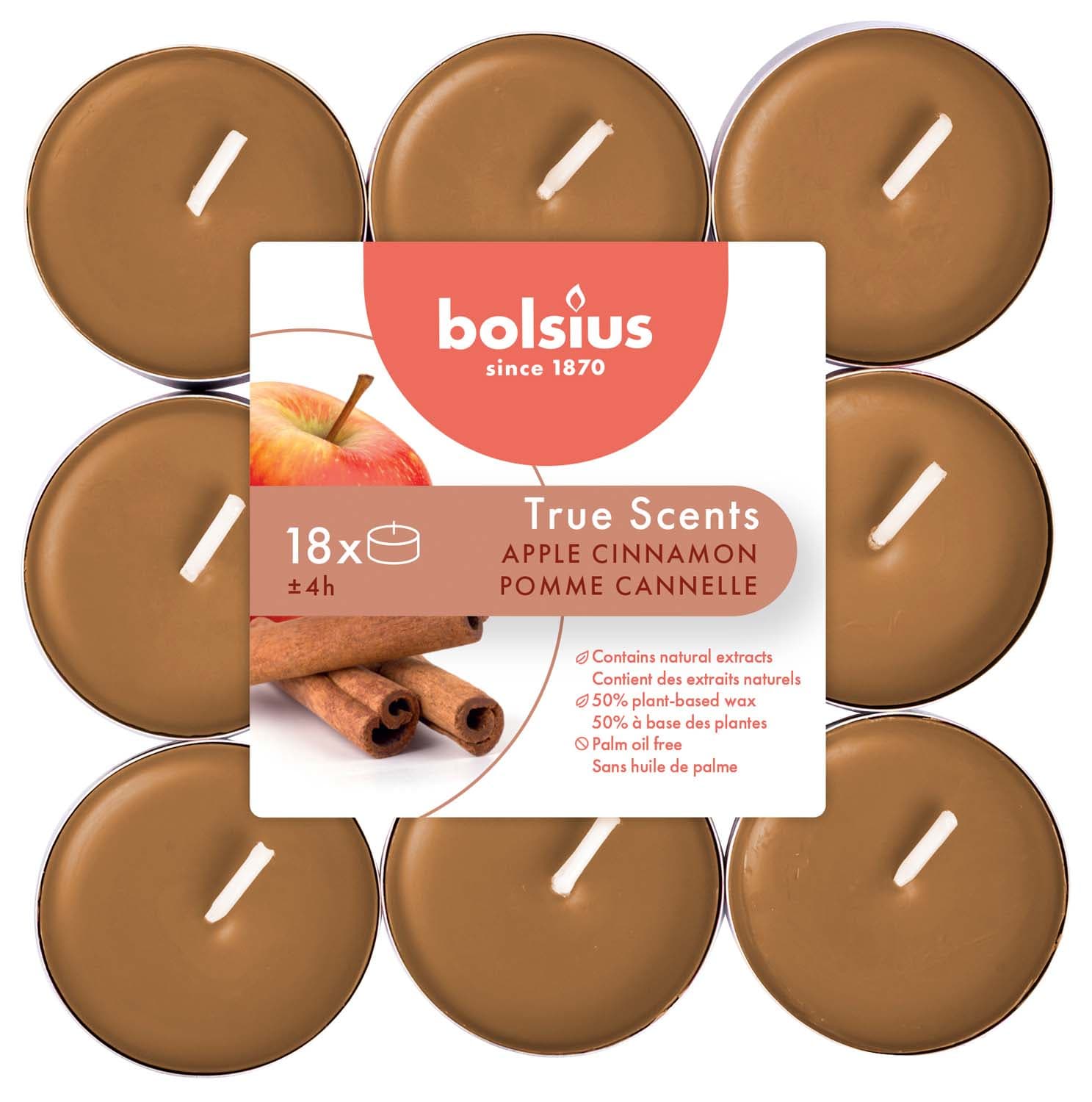 bolsius Duft-Teelichte True Scents 4h 18er Pack
