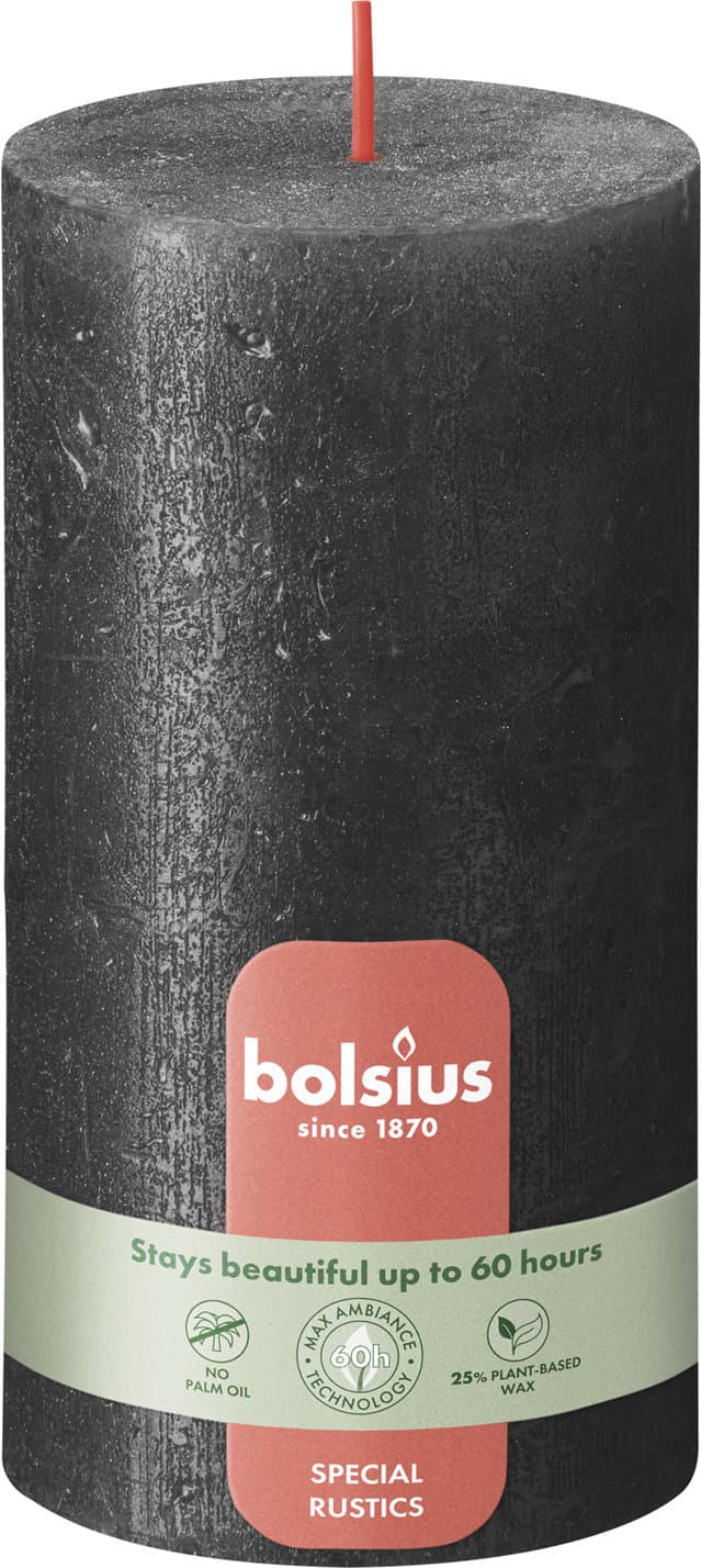 bolsius Stumpenkerze Rustik Metallic 13/6,8cm