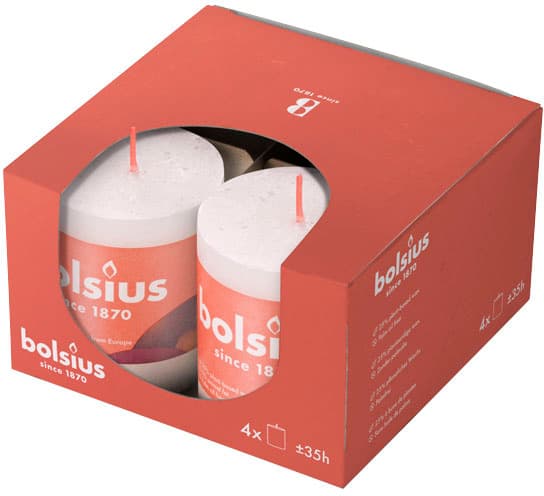 bolsius Stumpenkerzen Rustik 8/8,6cm 4er Pack