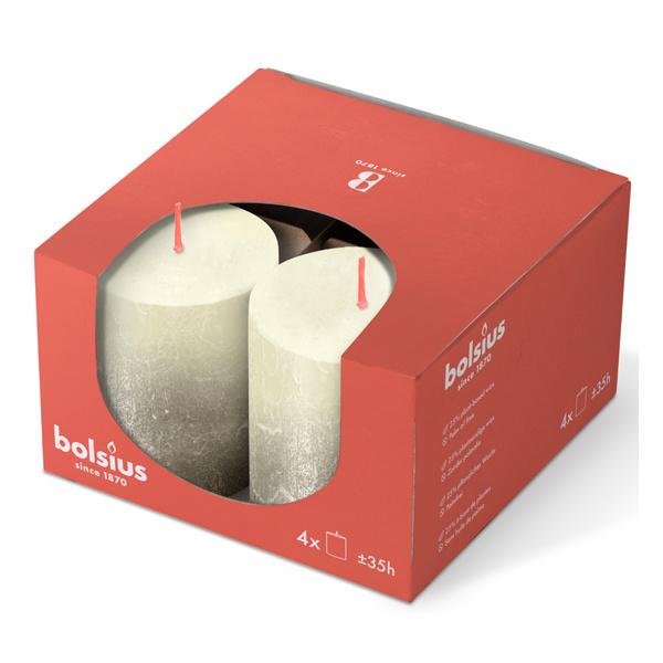 bolsius Stumpenkerzen Rustik 8/8,6cm 4er Pack