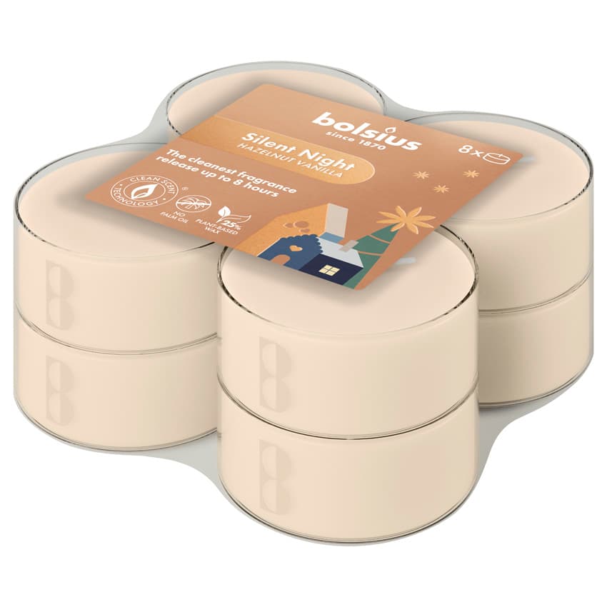 bolsius True Glow Maxilichter Silent Night 8h 8er Pack