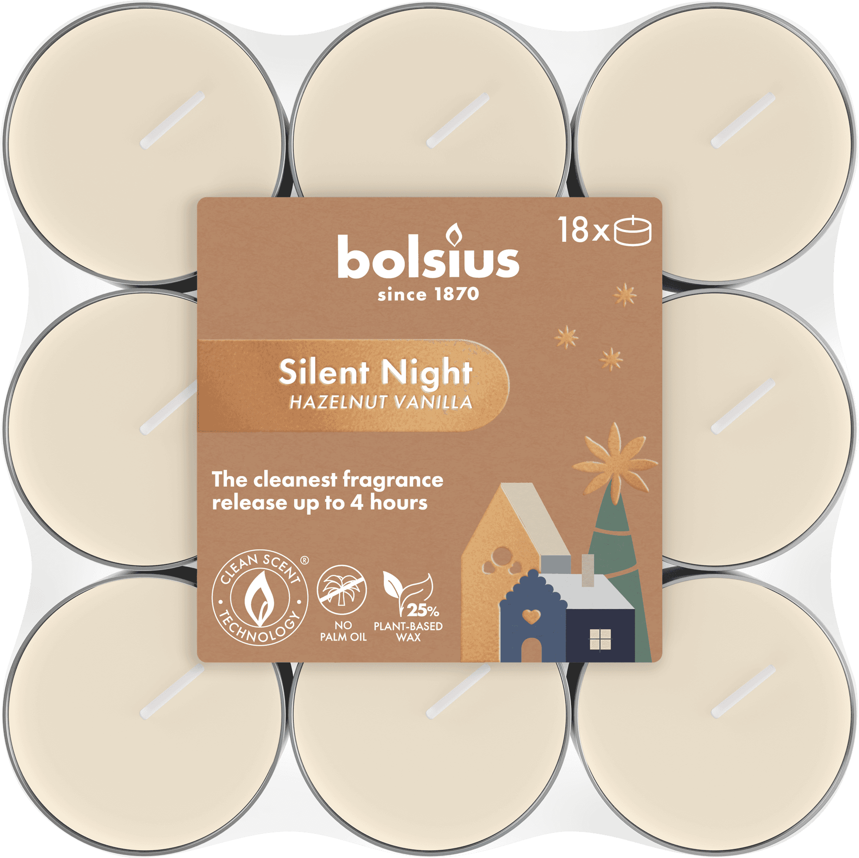 Produktbild bolsius True Glow Duft Teelichter Silent Night 4h 18er Pack 2 von 2