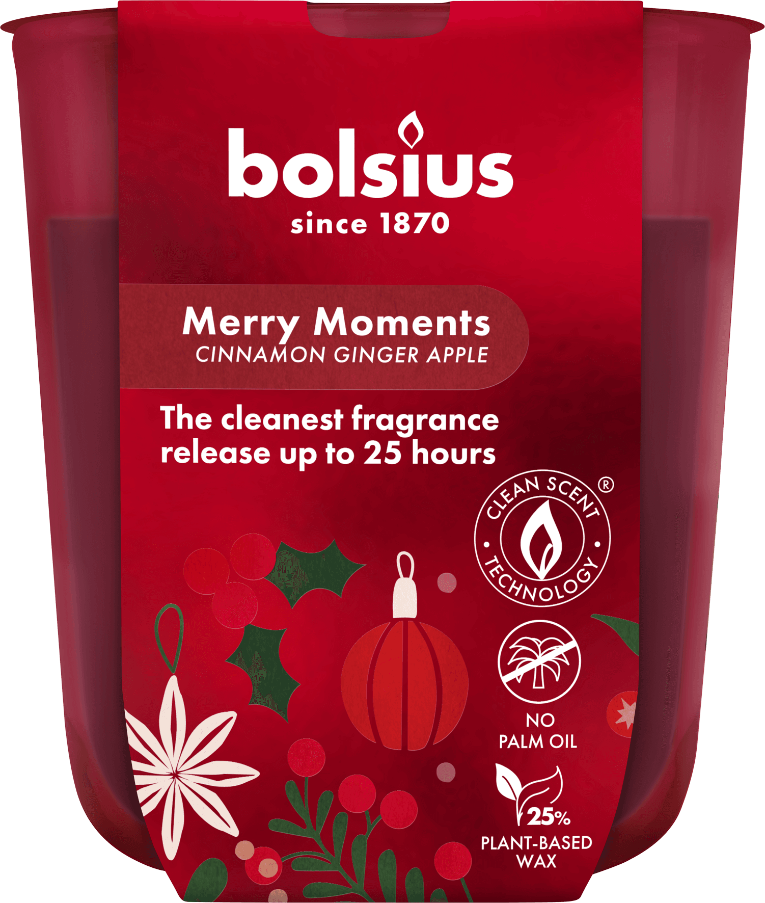 bolsius True Glow Duftglas Merry Moments klein