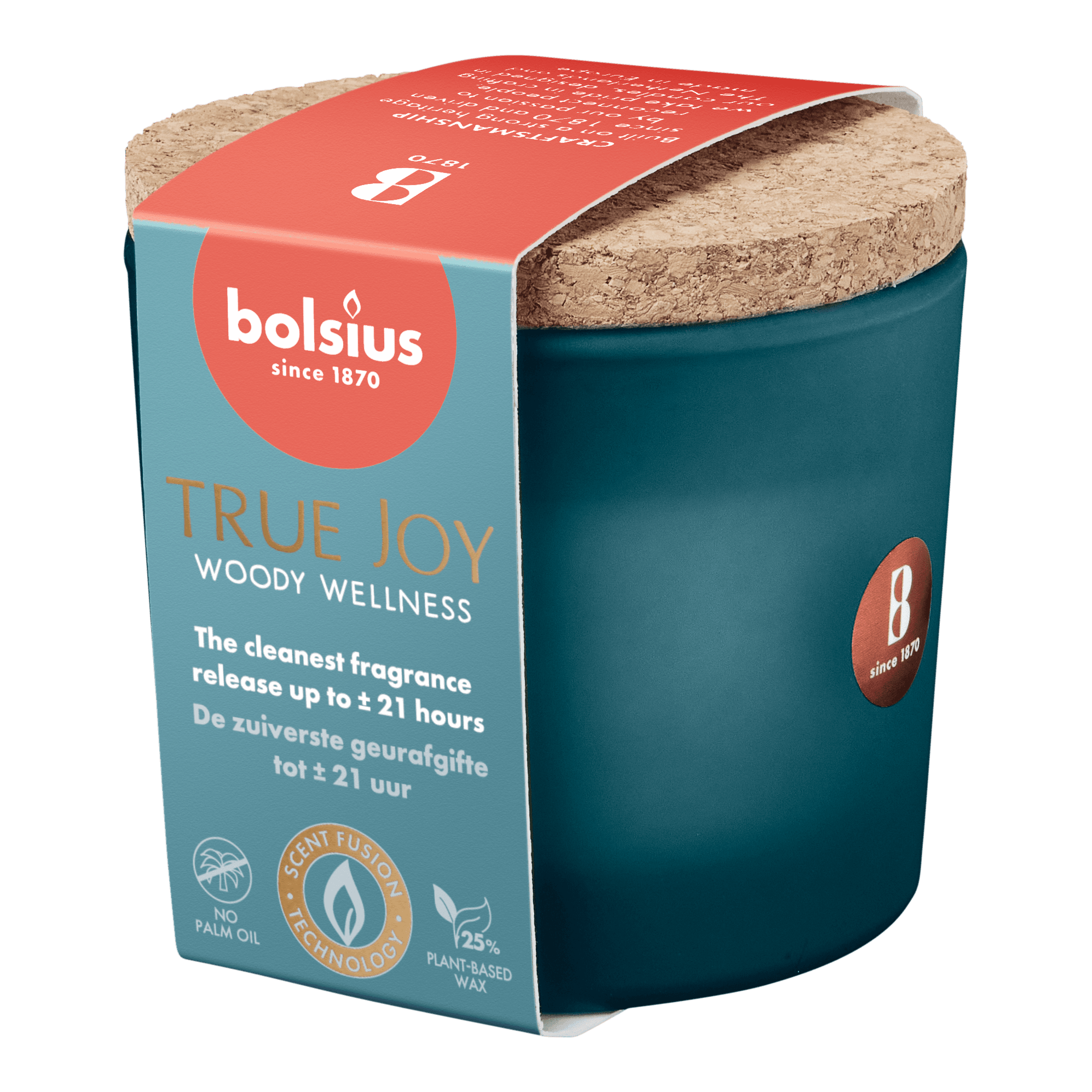 bolsius True Joy Duftglas mit Korkdeckel