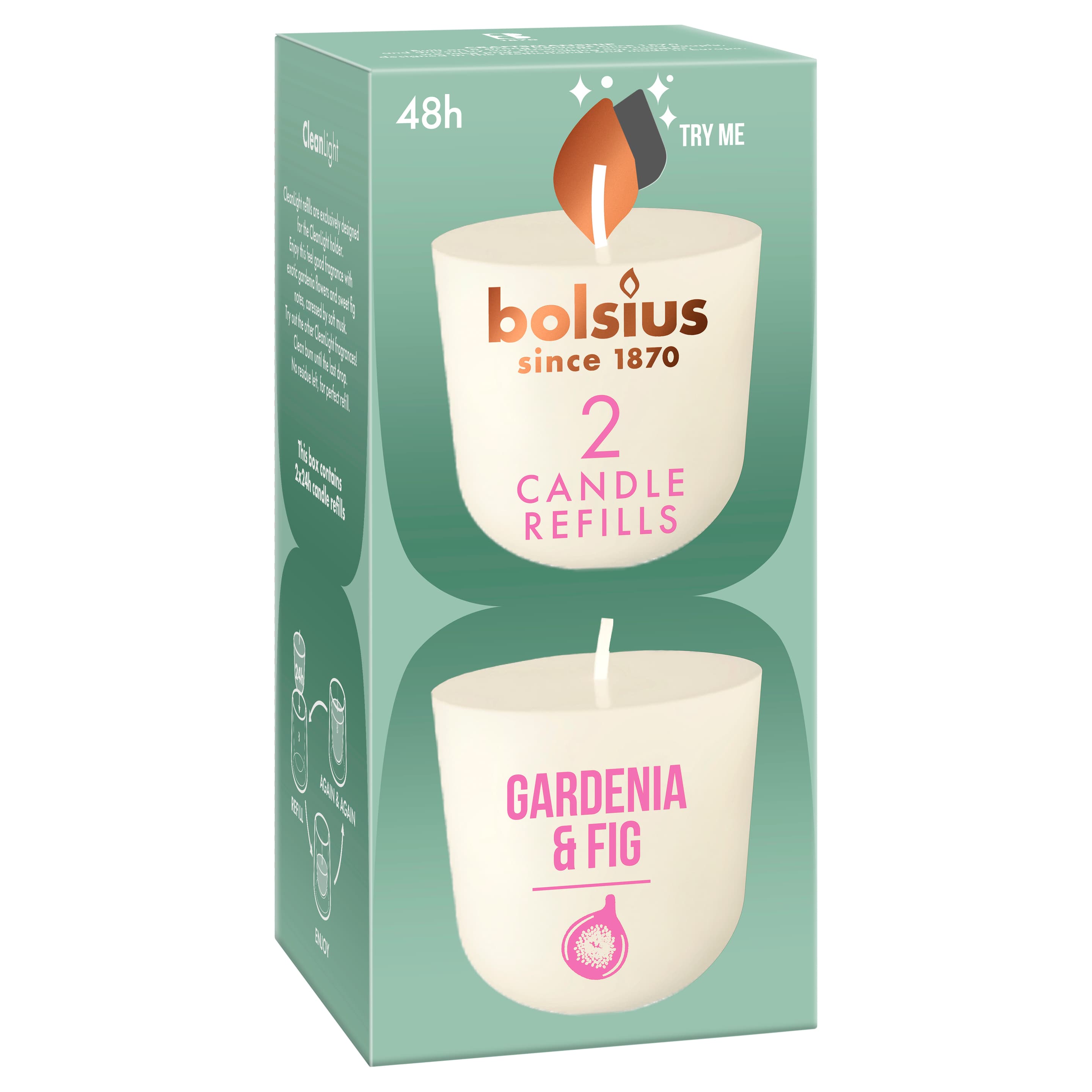 bolsius CleanLight Nachfüller Gardenia & Feige 2er Pack 