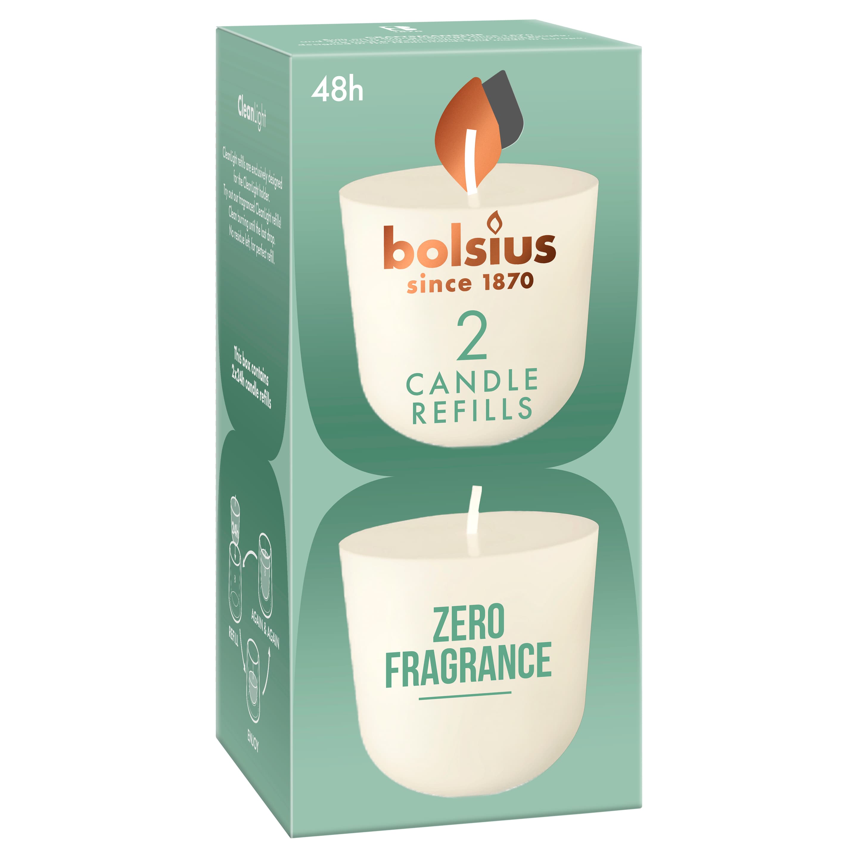 bolsius CleanLight Nachfüller Zero Fragrance 2er Pack 
