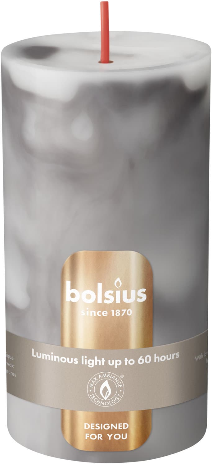 bolsius Stumpenkerze Marble 13/6,8cm