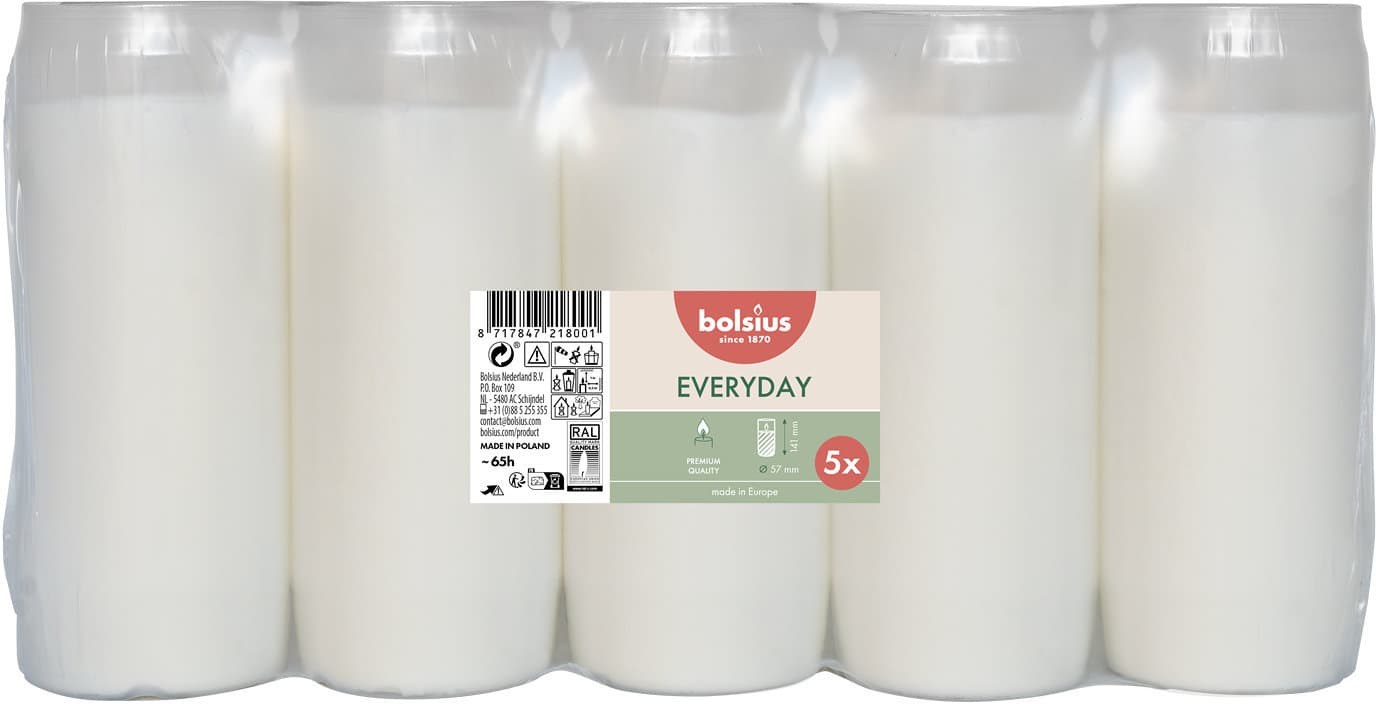 bolsius Kompolicht Everyday 14,1/5,7cm 5er Pack