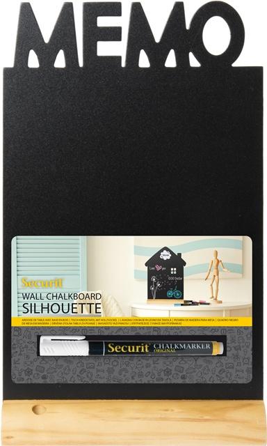 Securit Tisch-Kreidetafel MEMO mit Holzfuß inklusive Kreidemarker