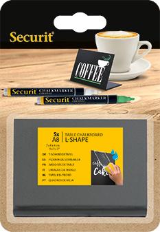 Produktbild Securit® Tischaufsteller Acryl Kreidetafel  L-Vertikal , DIN A8, schwarz 2 von 6