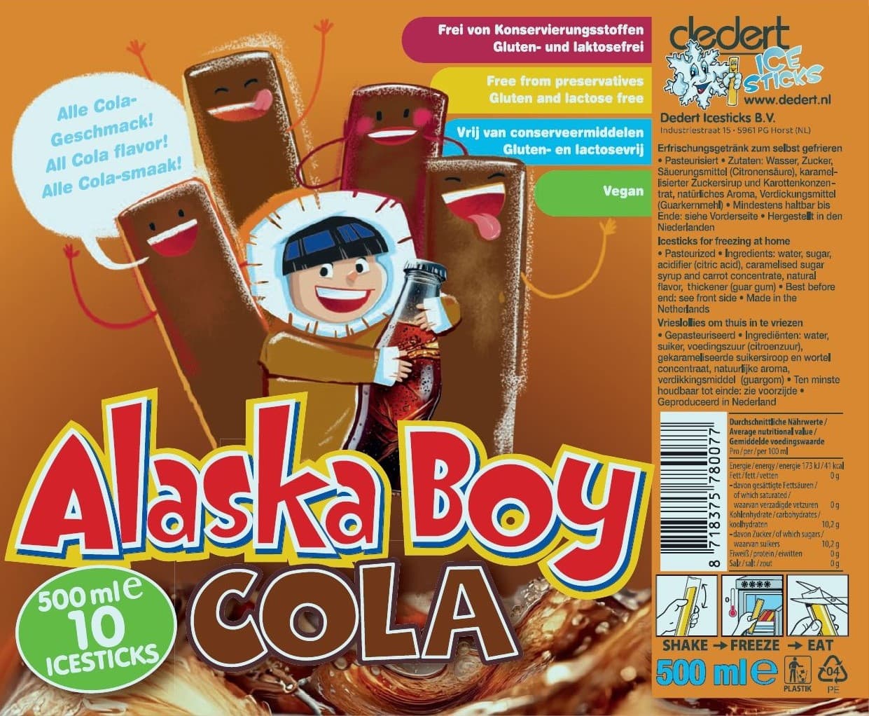 dedert Ice Sticks Alaska Boy Cola