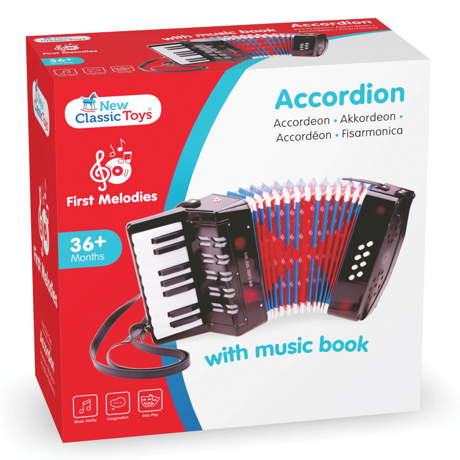 Produktbild New Classic Toys Akkordeon Groß - schwarz mit Musikbuch 10057 7 von 7