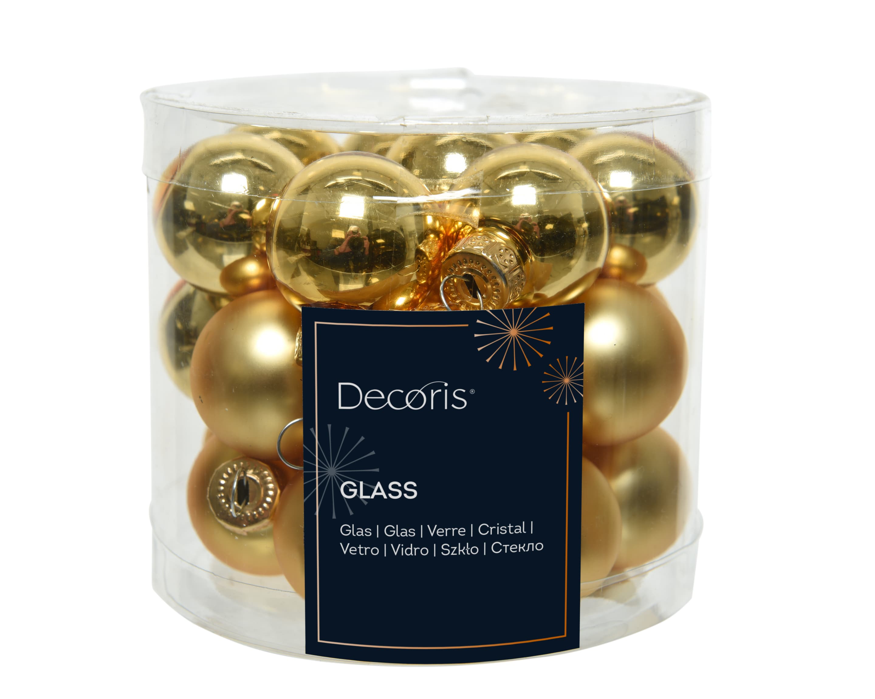 Decoris Weihnachtsdekoration Glaskugeln Ø2,5cm