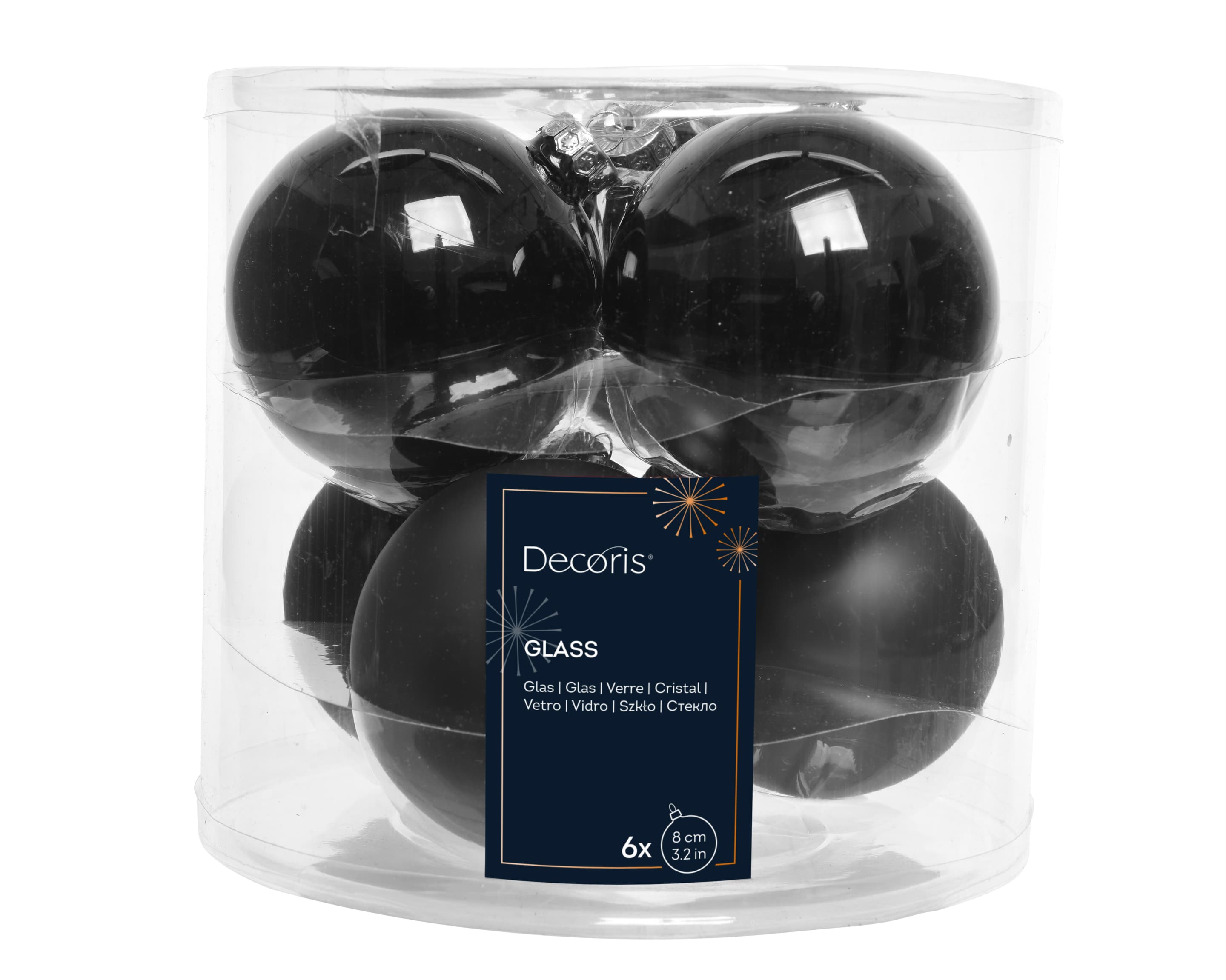 Decoris Weihnachtesdekoration Glaskugeln Ø8cm