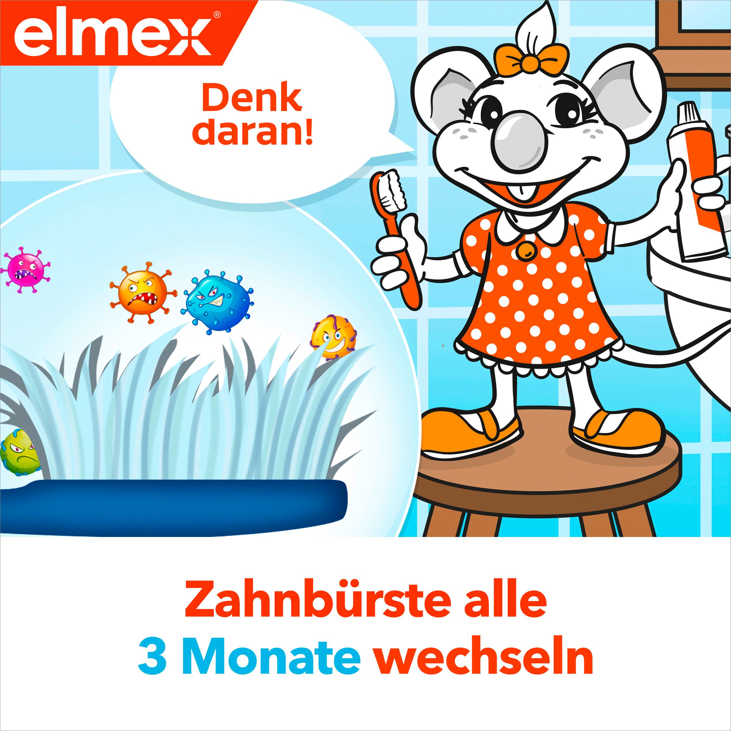 Produktbild elmex Zahnbürste für Kinder im Alter von 2-6 Jahre mit kleinem Bürstenkopf, Doppelpack 8 von 11