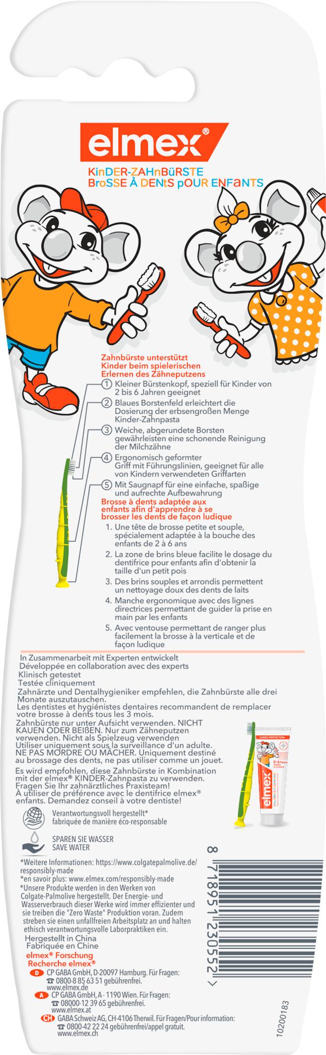 Produktbild elmex Zahnbürste für Kinder im Alter von 2-6 Jahre mit kleinem Bürstenkopf, Doppelpack 2 von 11