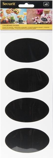 Securit Kreidetafel aus selbstklebender schwarze Folie oval