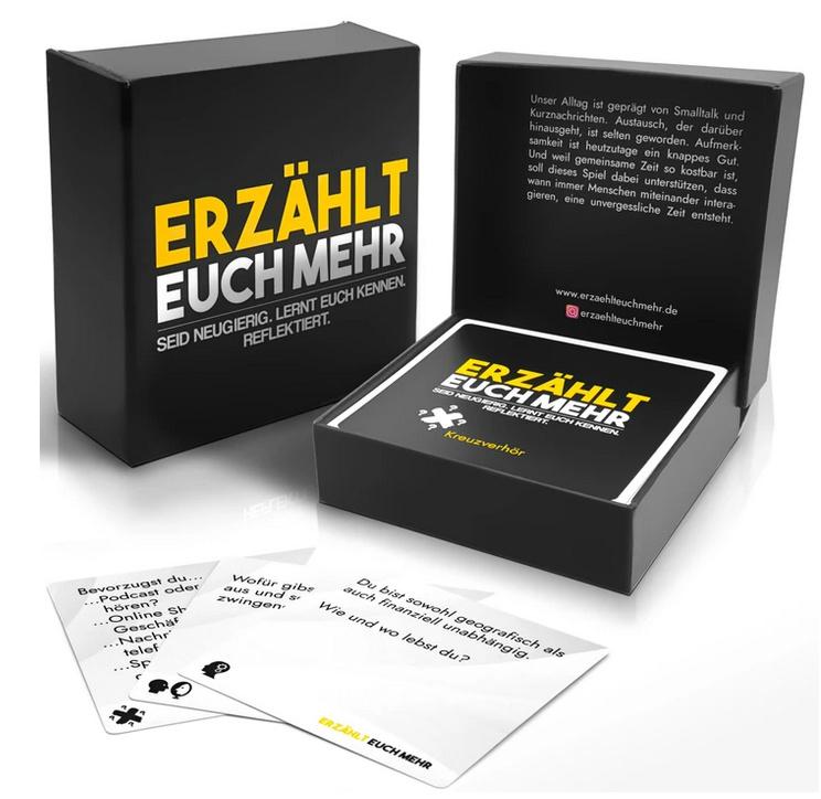 Simon&Jan - Erzählt euch mehr, Toolbox für Kommunikation, Kartenspiel für tiefsinnige Gespräche