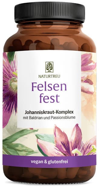 NATURTREU Felsenfest Passionsblume, Baldrian & Johanniskraut-Komplex 90 Kapseln