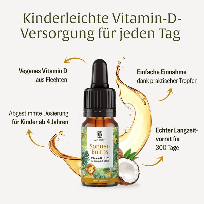 NATURTREU Sonnenknirps Vitamin D3 & K2 Tropfen
