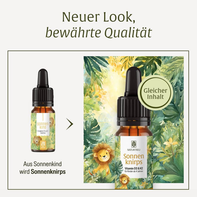 NATURTREU Sonnenknirps Vitamin D3 & K2 Tropfen