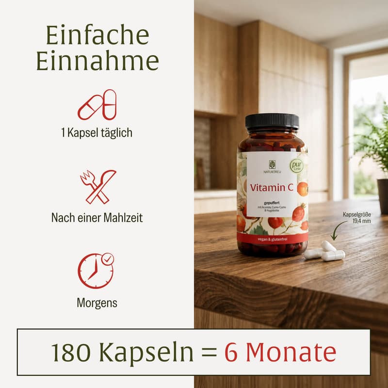 NATURTREU Vitamin C 180 Kapseln