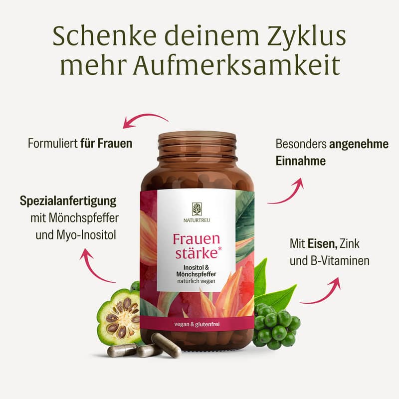 NATURTREU Frauenstärke Inositol & Mönchspfeffer 90 Kapseln