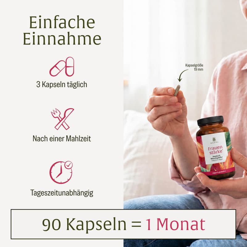 NATURTREU Frauenstärke Inositol & Mönchspfeffer 90 Kapseln