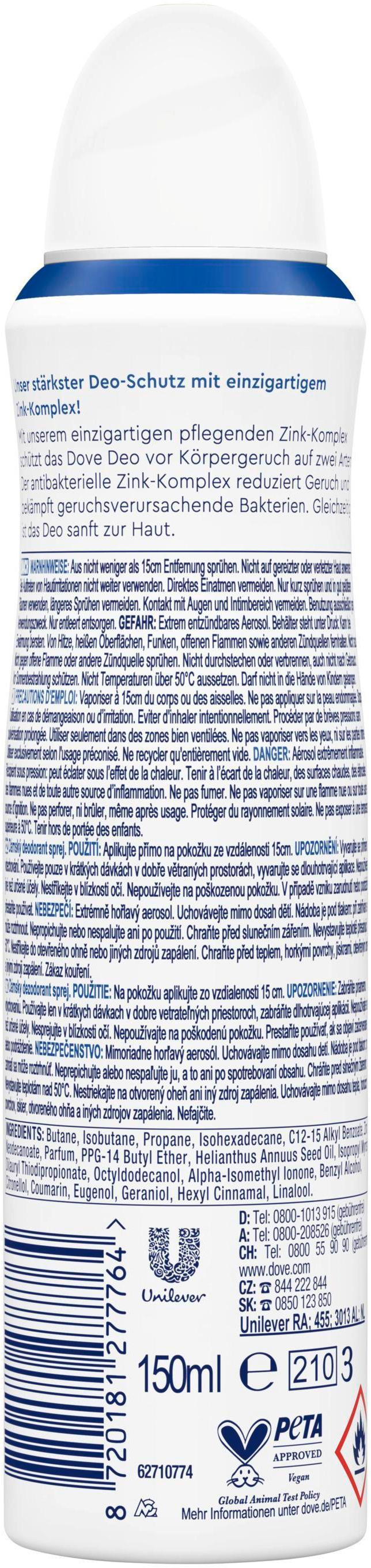 Produktbild Dove Deodorant-Spray mit Zink-Komplex Original 0% Aluminiumsalze 2 von 13