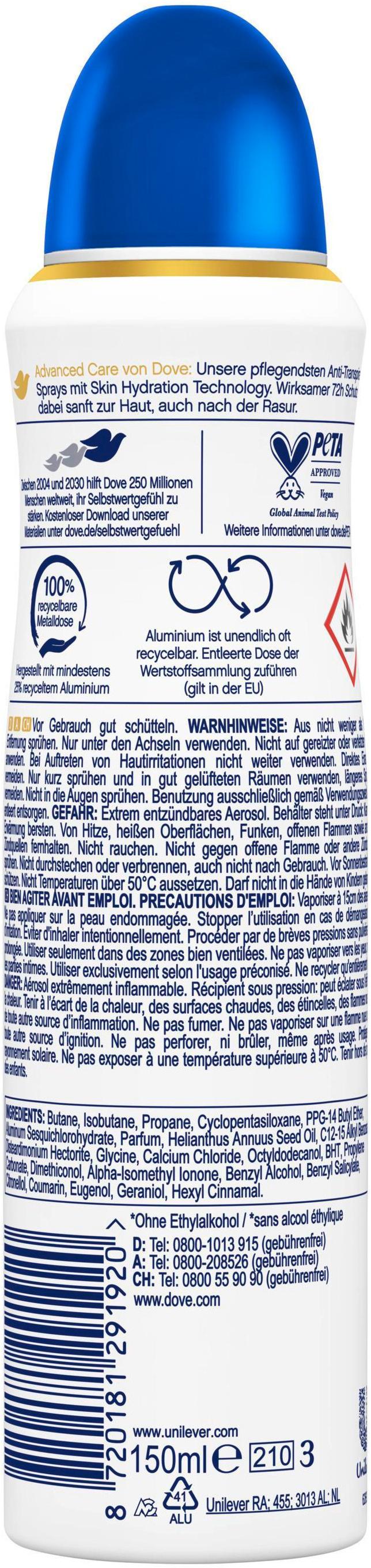 Produktbild Dove Deo-Spray Antitranspirant Advanced Care Original 2 von 10
