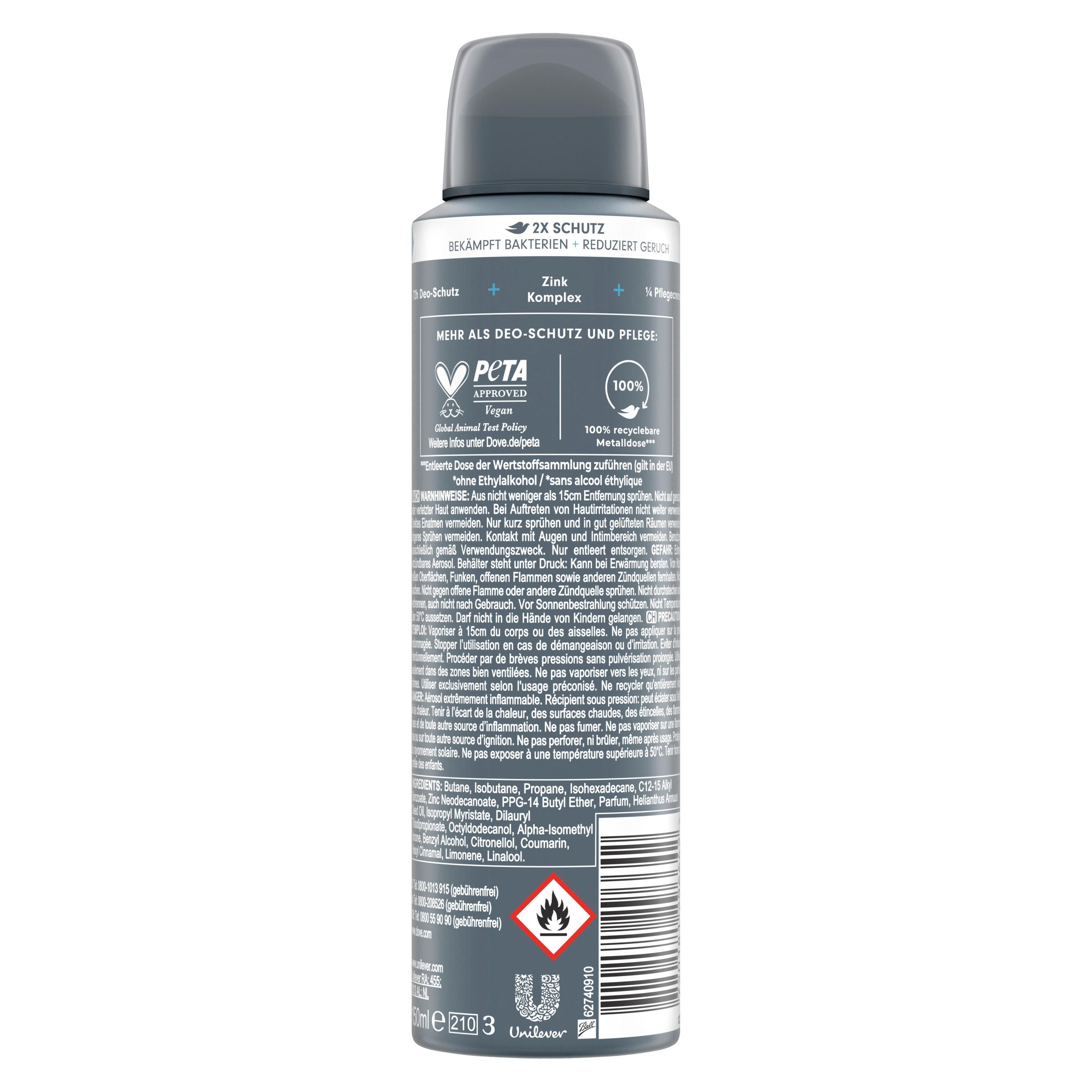 Produktbild Dove Men+Care Deo-Spray mit Zink-Komplex Clean Comfort ohne Aluminiumsalze 2 von 9