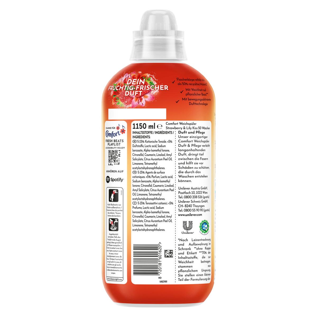 Produktbild Comfort Weichspüler Duft & Pflege Strawberry & Lily Kiss  2 von 2