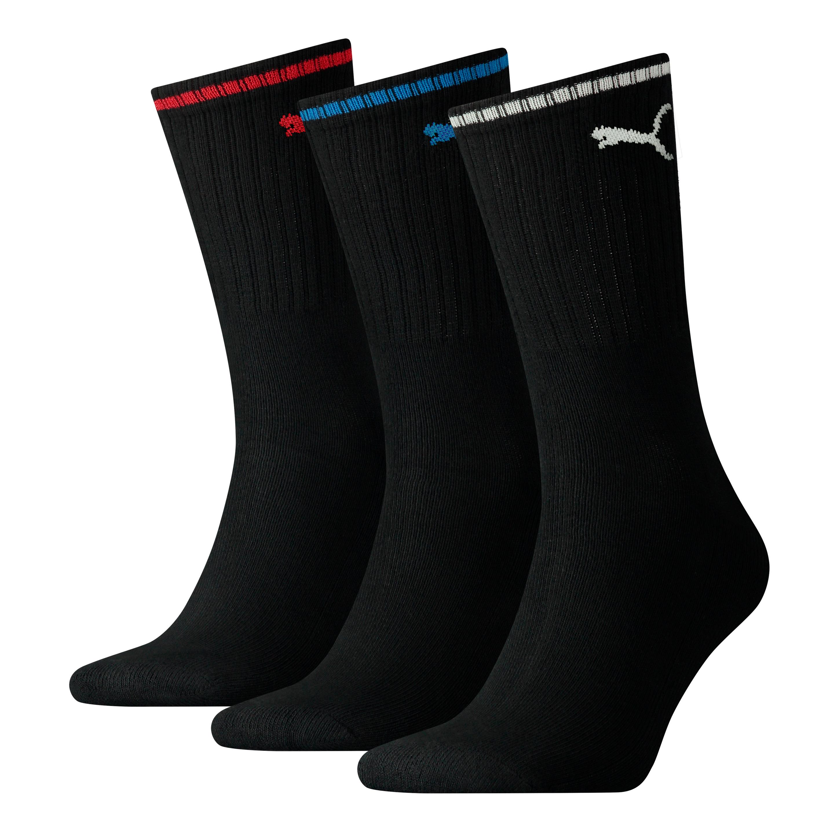 PUMA Unisex Sportsocken Crew Stripe 3er Pack