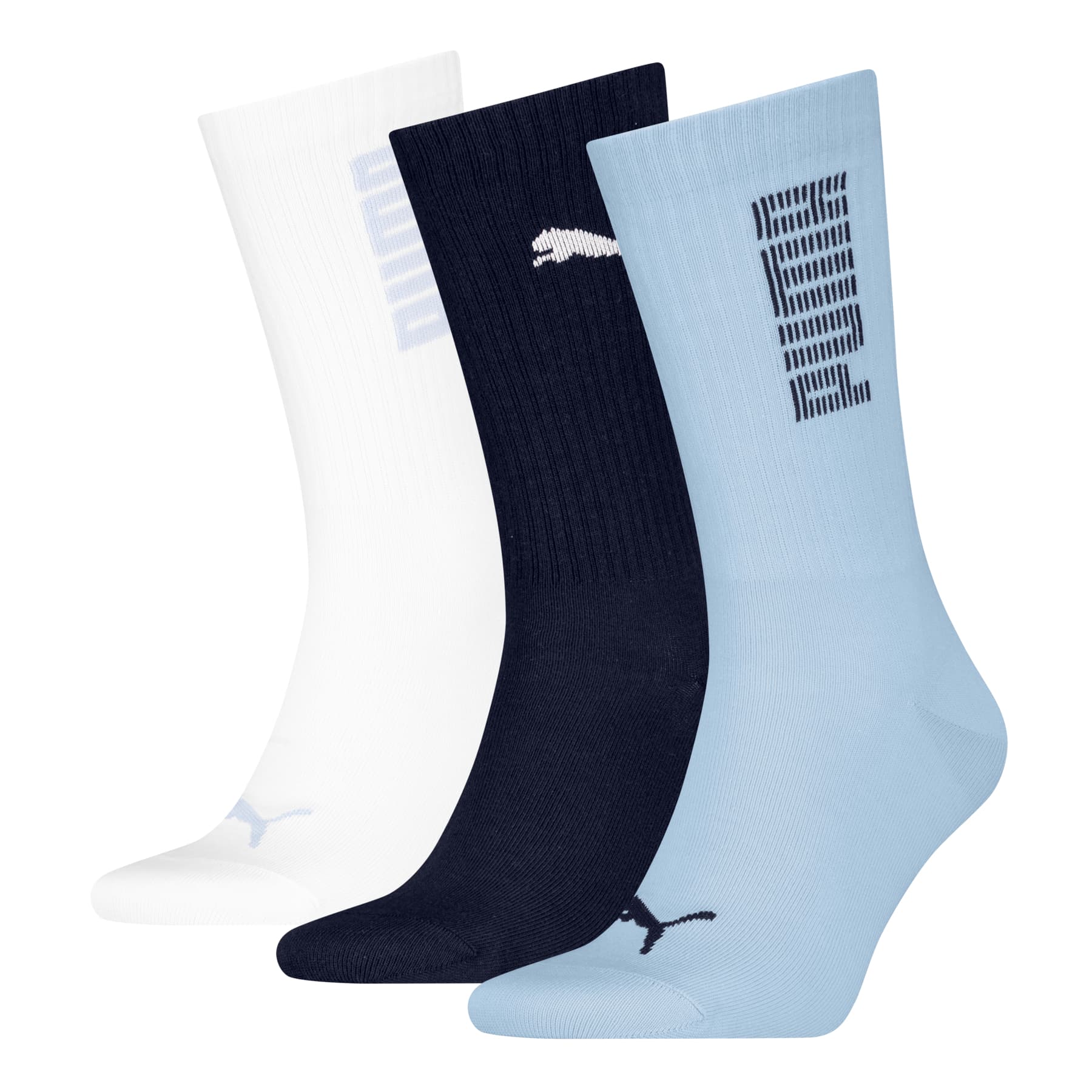 PUMA Unisex Socken Rib Logo Crew 3er Pack