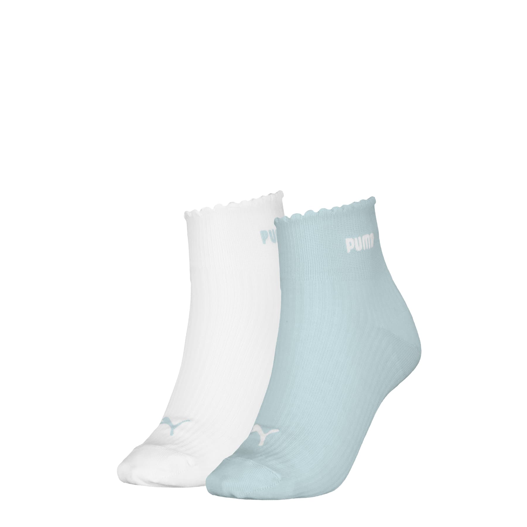 PUMA Damen Kurzsocken Scallop Edge Quarter 2er Pack