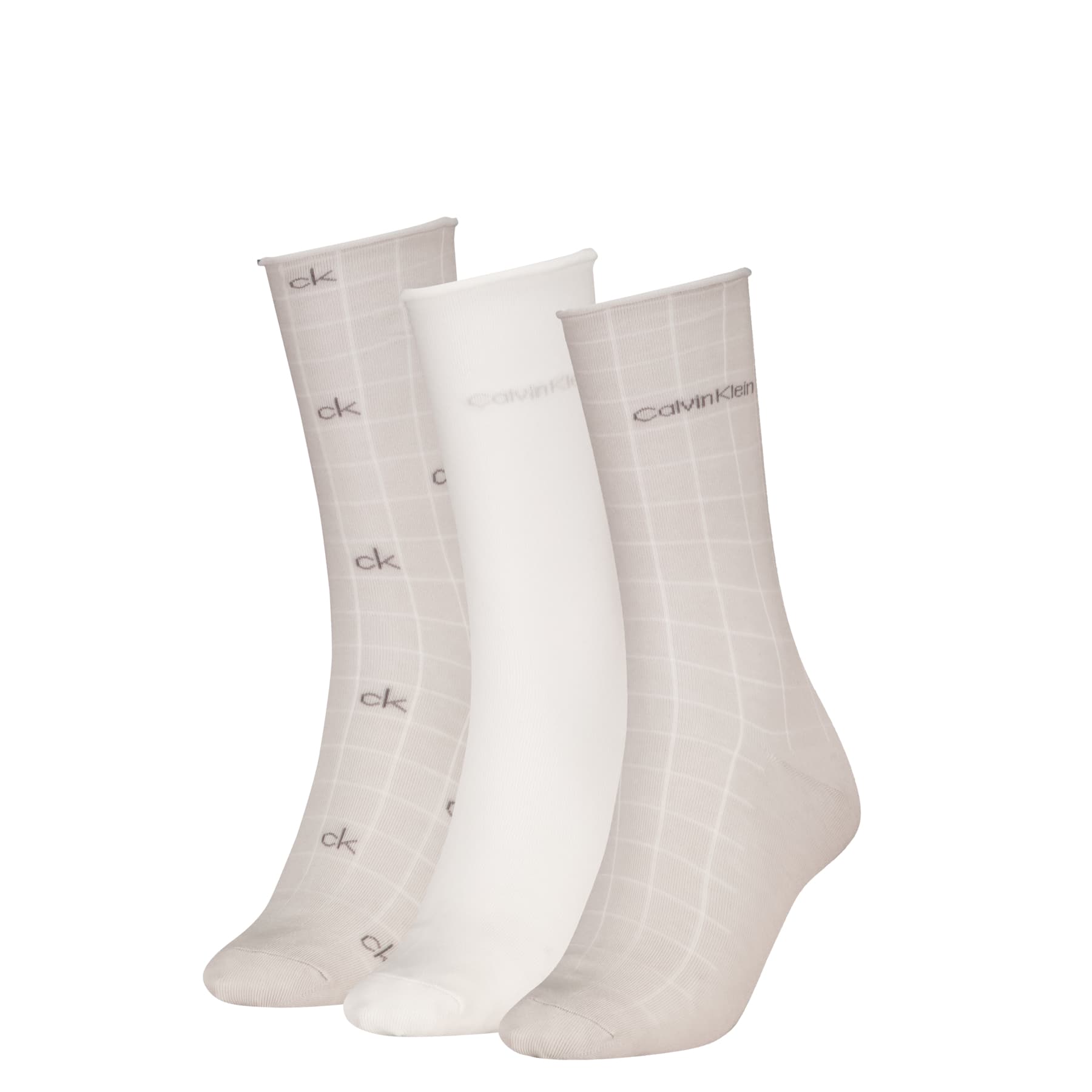 Calvin Klein Damen Socken Giftbox Grid Aop 3er Pack