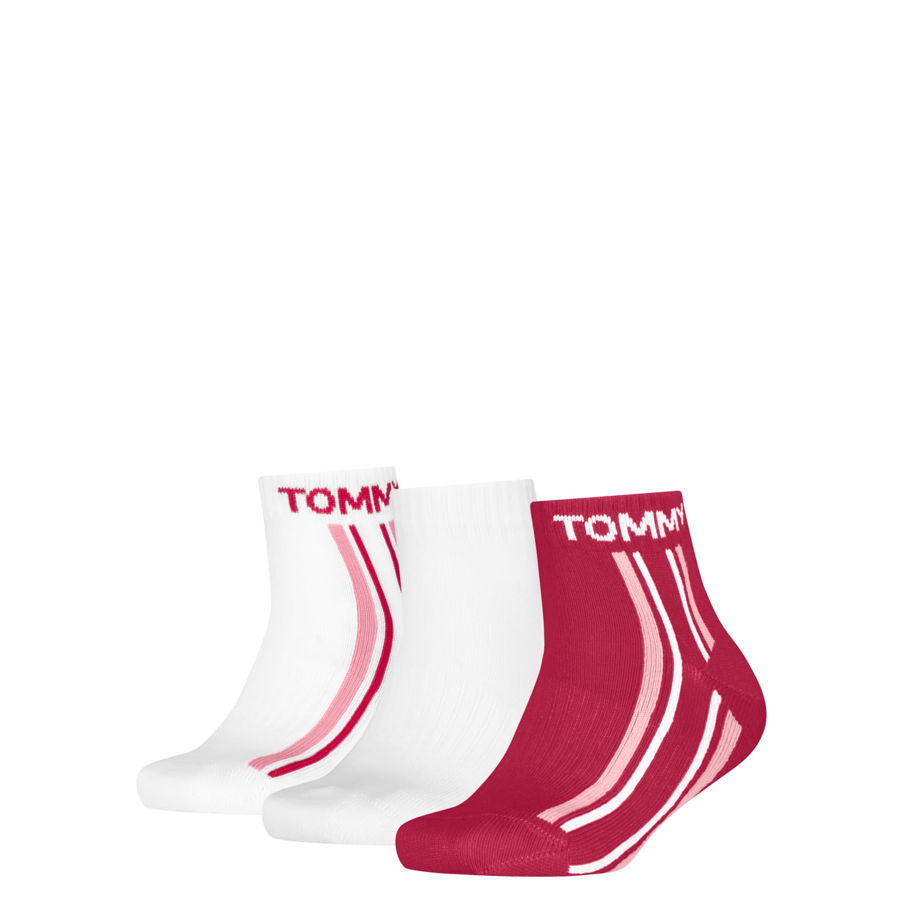 TOMMY HILFIGER Kinder Kurzsocken Quarter 3P Stripe