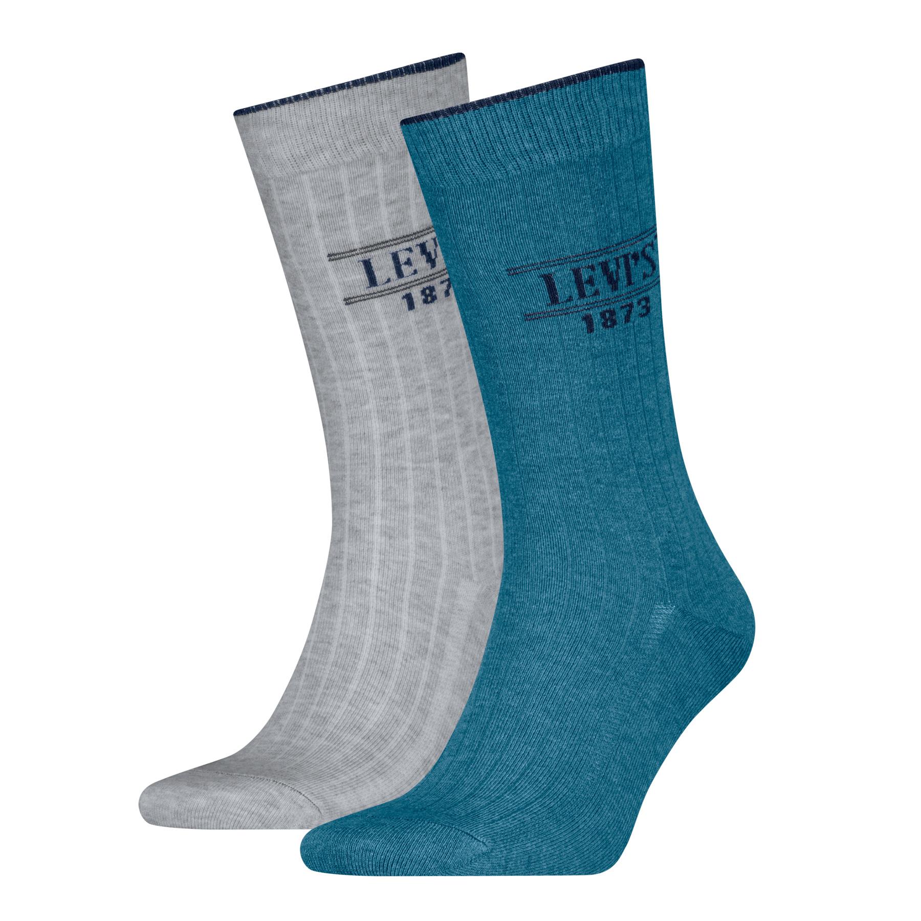 Levis Unisex Socken Reg Cut Rib Logo 2er Pack
