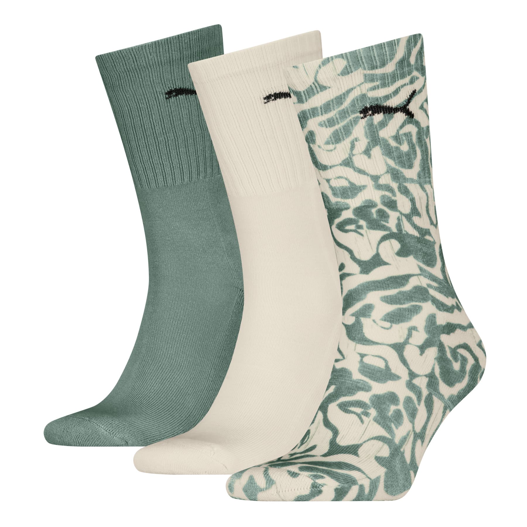 PUMA Unisex Socken Printed Crew 3er Pack