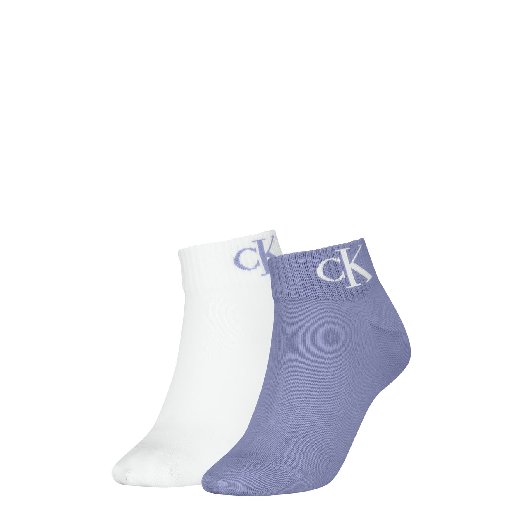 Calvin Klein Damen Socken Monogram Quarter 2er Pack